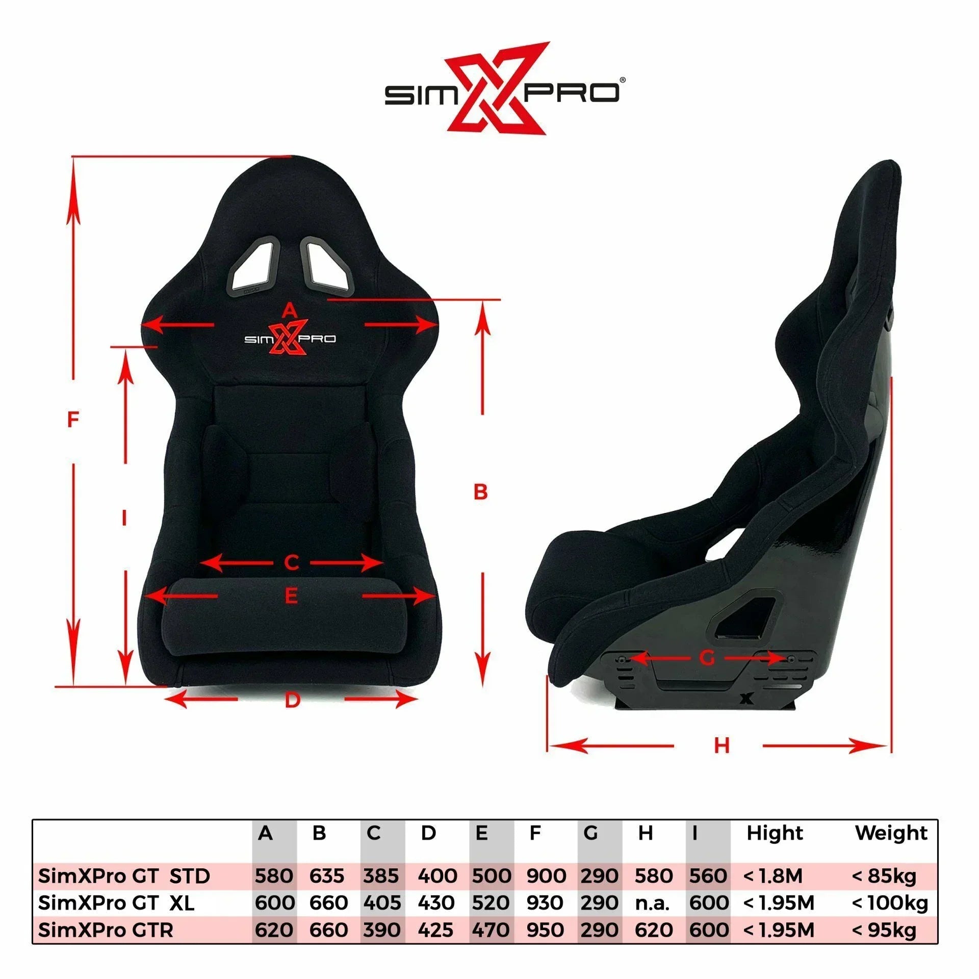 XL GT Sim Racing Seat - SimXPro