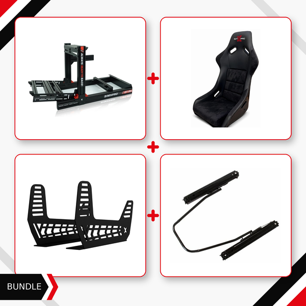 SimXPro GT-RS cockpit, GT seat, seat mounts and slider bundle