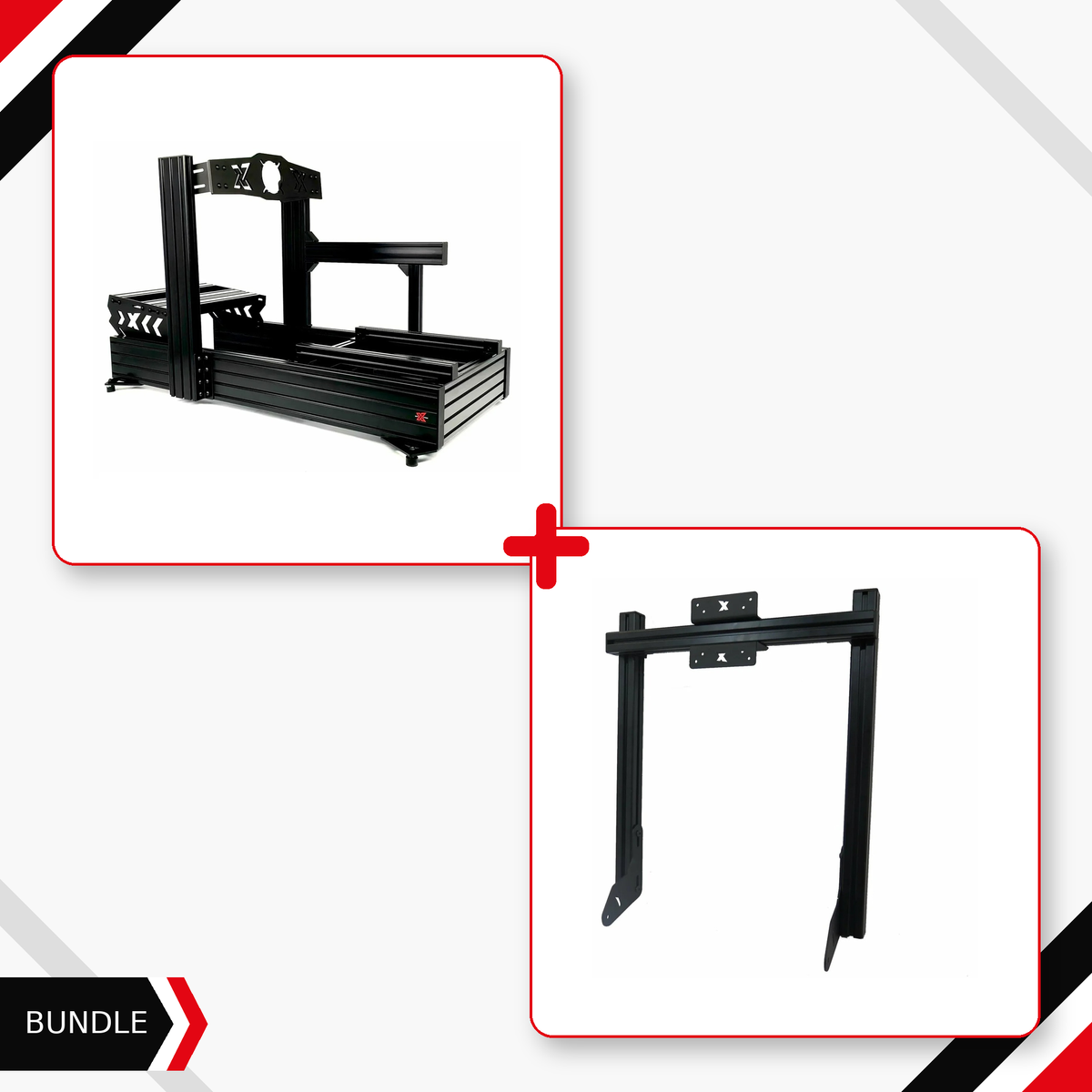 SimXPro XT160 cockpit and black integrated single monitor mount bundle