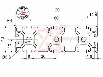 40x120 profile Black