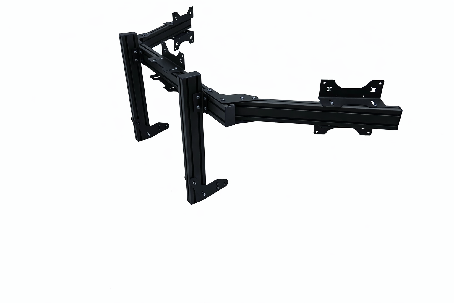 SimXPro Integrated Triple Screen Setup Heavy - VESA 100/200 - Black - SimXPro