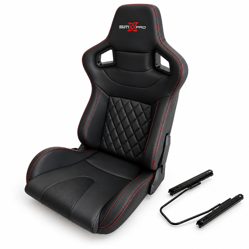 Banco de sim racing reclinável SimXPro XL GT + Calha deslizante do banco