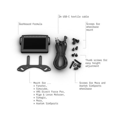 SimXPro AlphaTecRacing dotyková obrazovka palubní deska Formula V2