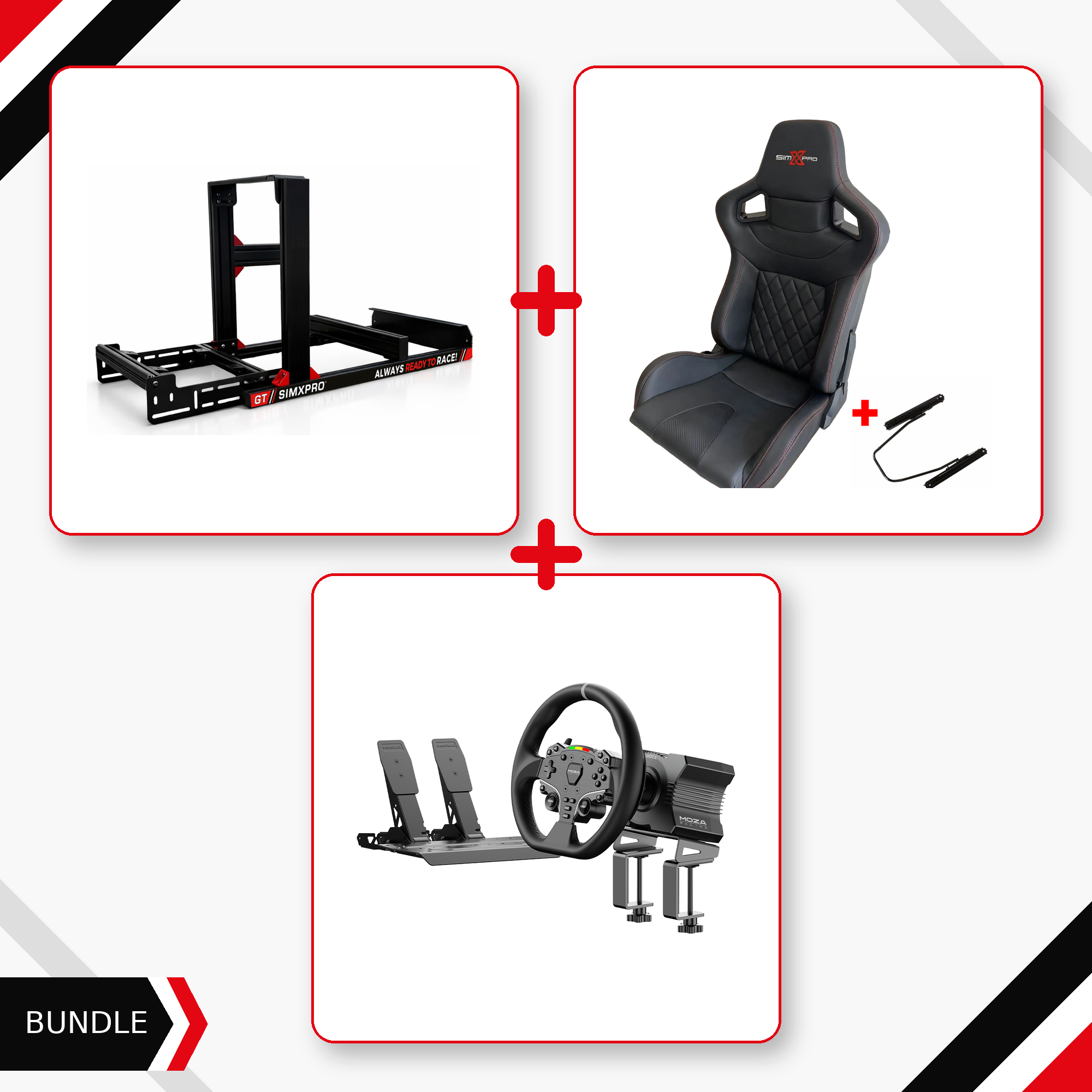 SimXPro GT Ready to Race Bundle + XL GT Seat + MOZA R5