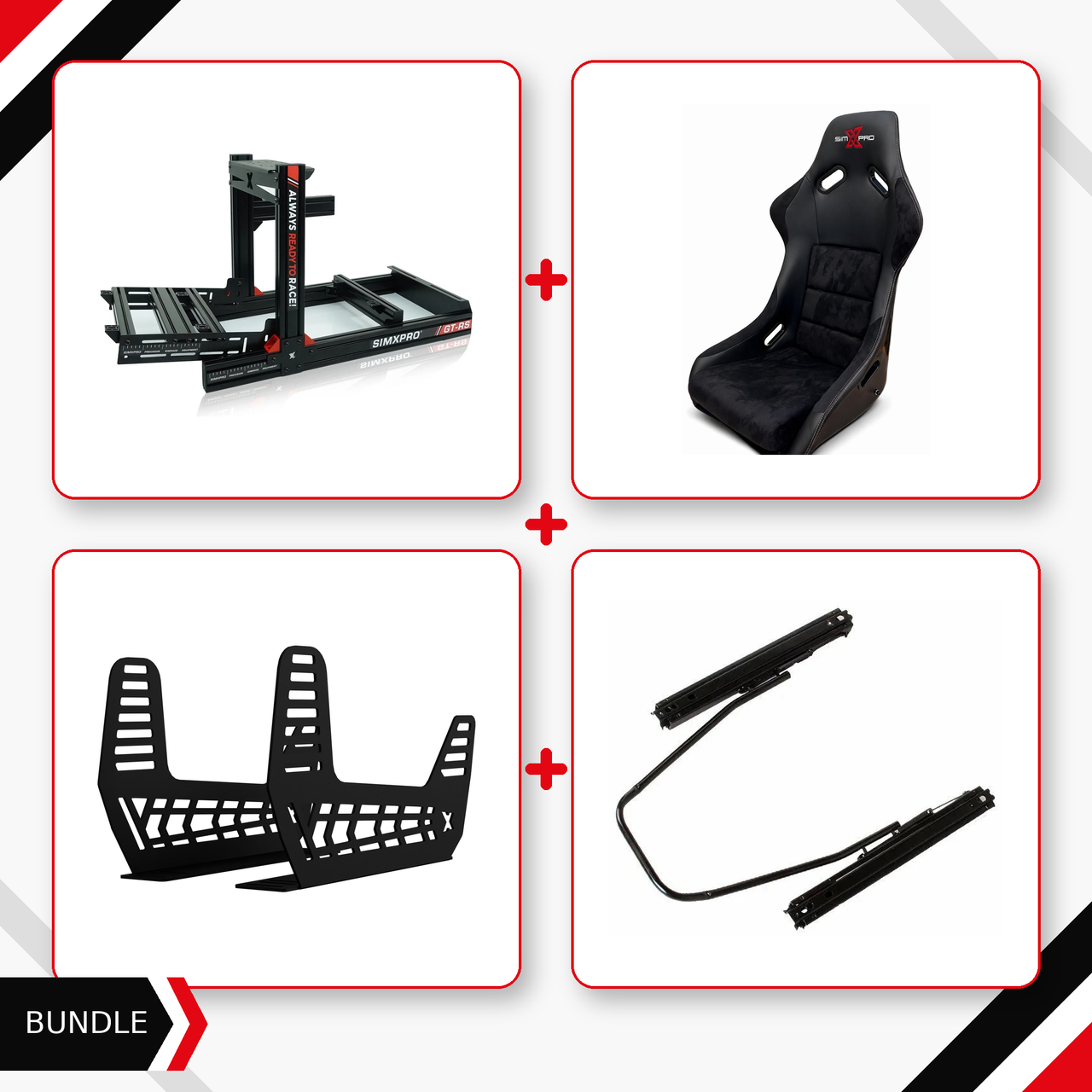 SimXPro GT-RS cockpit, GT seat, seat mounts and slider bundle