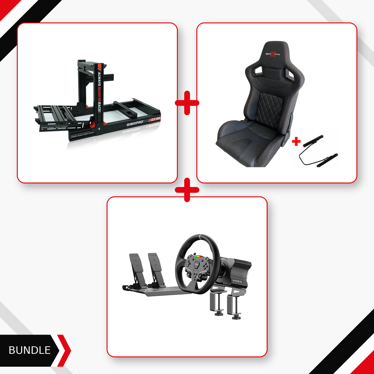 SimXPro GT-RS Ready to Race Bundle + XL GT Seat + MOZA R5