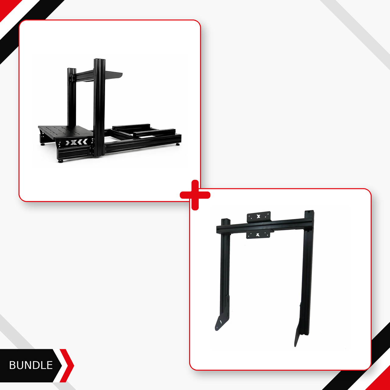 SimXPro X80 cockpit and black single integrated monitor mount bundle