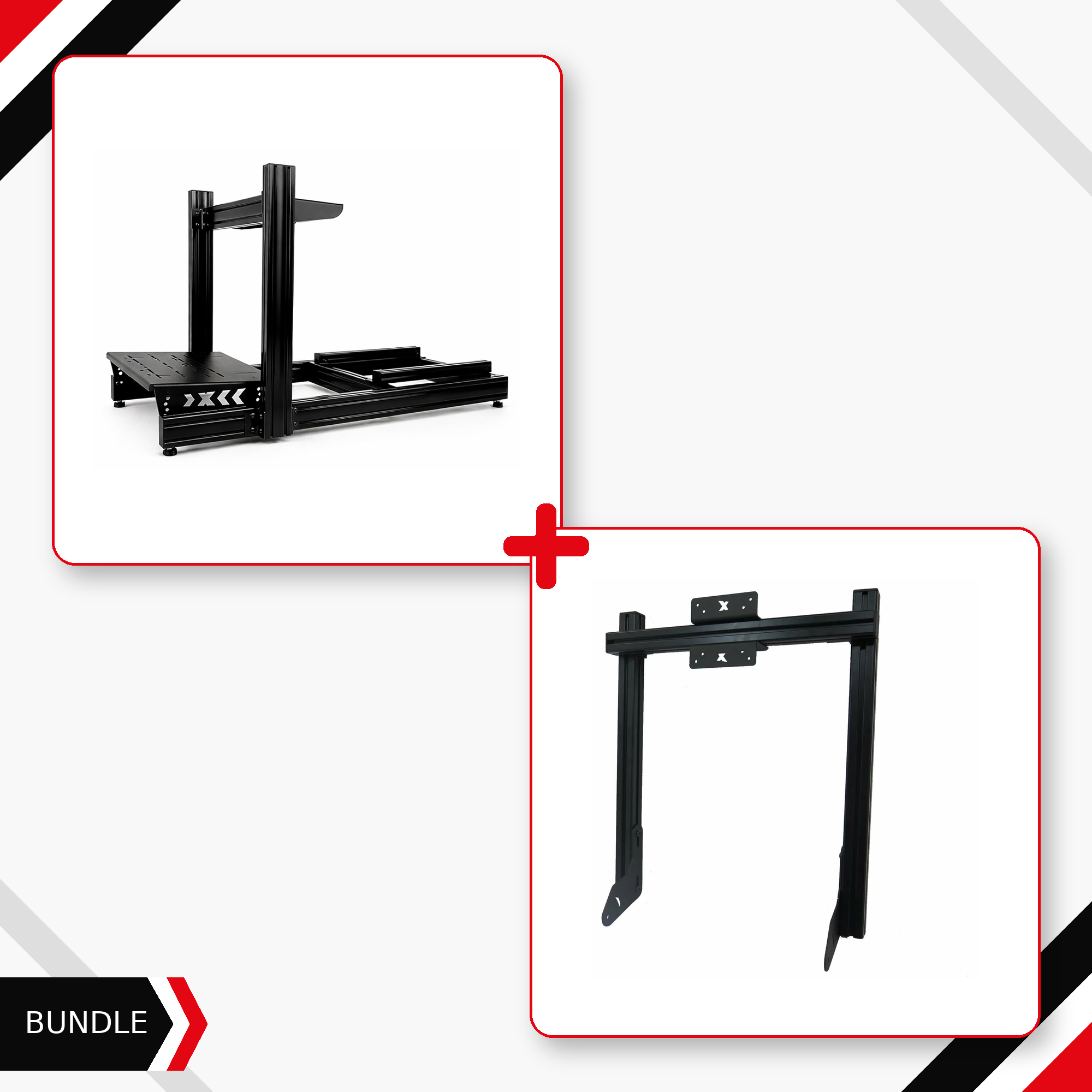 SimXPro X80 cockpit and black single integrated monitor mount bundle