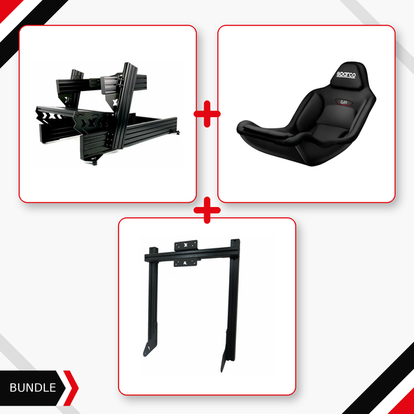 SimXPro XFR cockpit, Sparco GP seat and integrated single monitor mount bundle