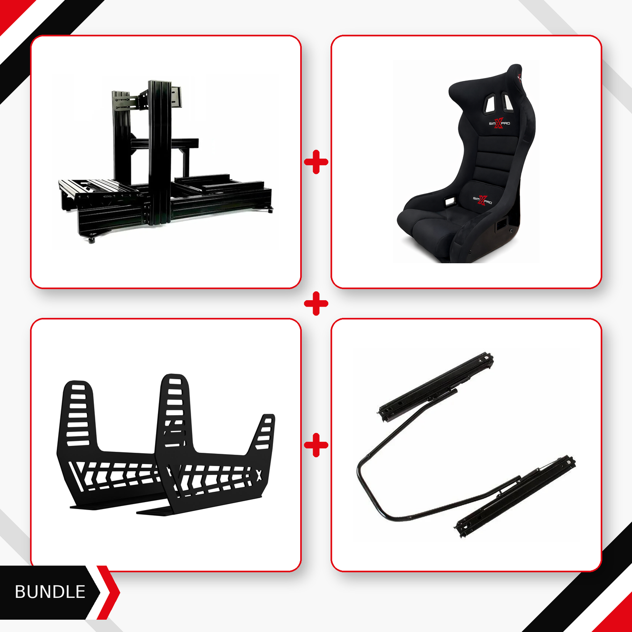 SimXPro XT120 cockpit, GTR seat, seat mounts and slider bundle