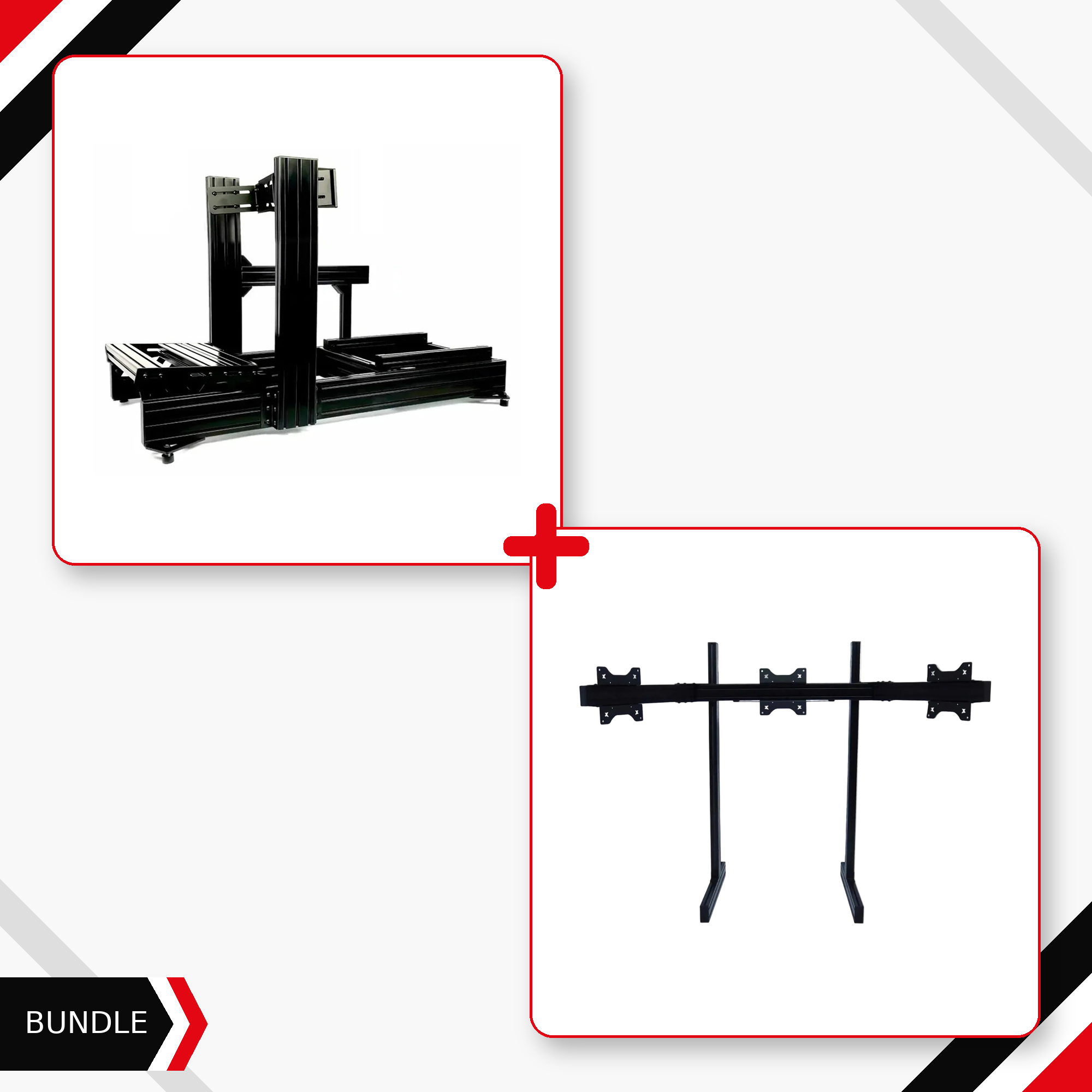 SimXPro XT120 cockpit and heavy triple monitor stand bundle