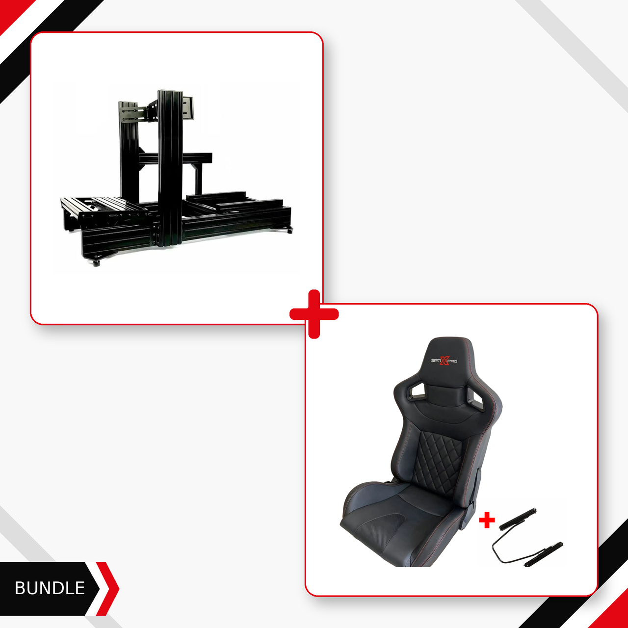 SimXPro XT120 cockpit and XL GT seat with included slider bundle