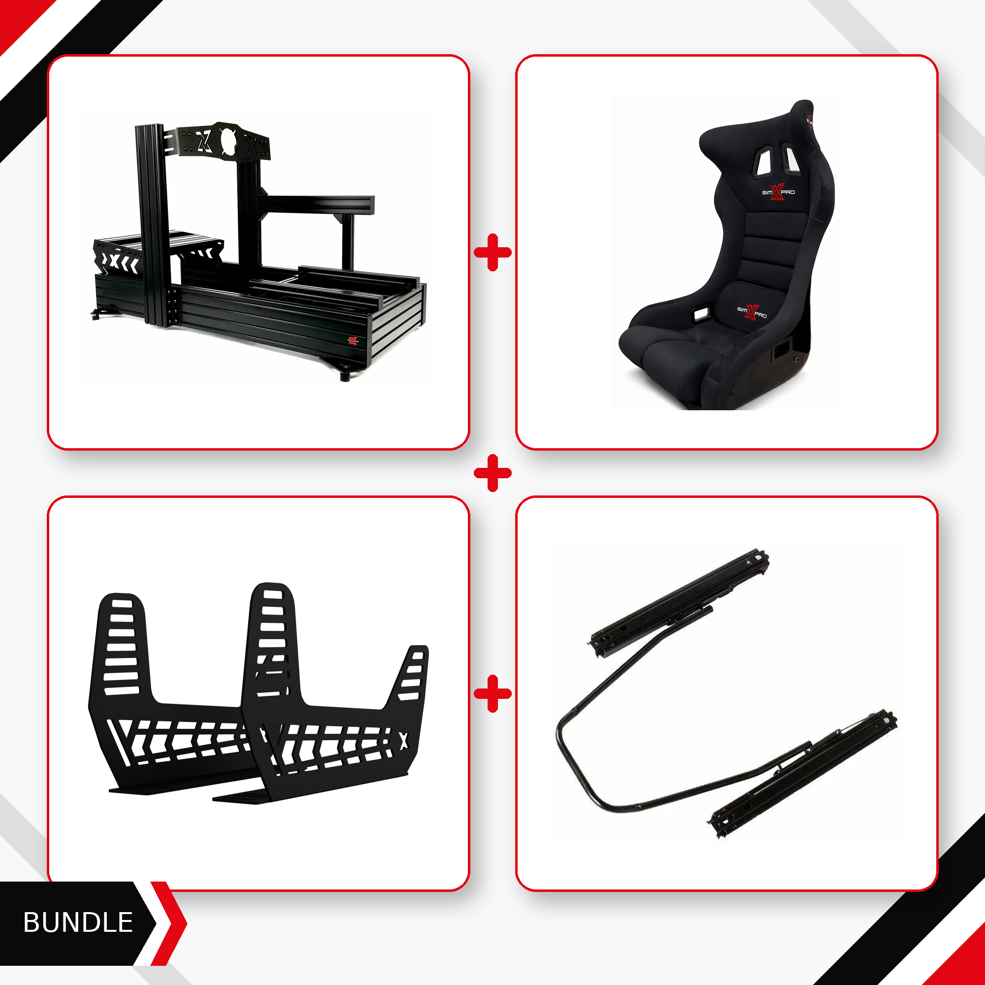 SimXPro XT160 cockpit, GTR seat, seat mounts and slider bundle
