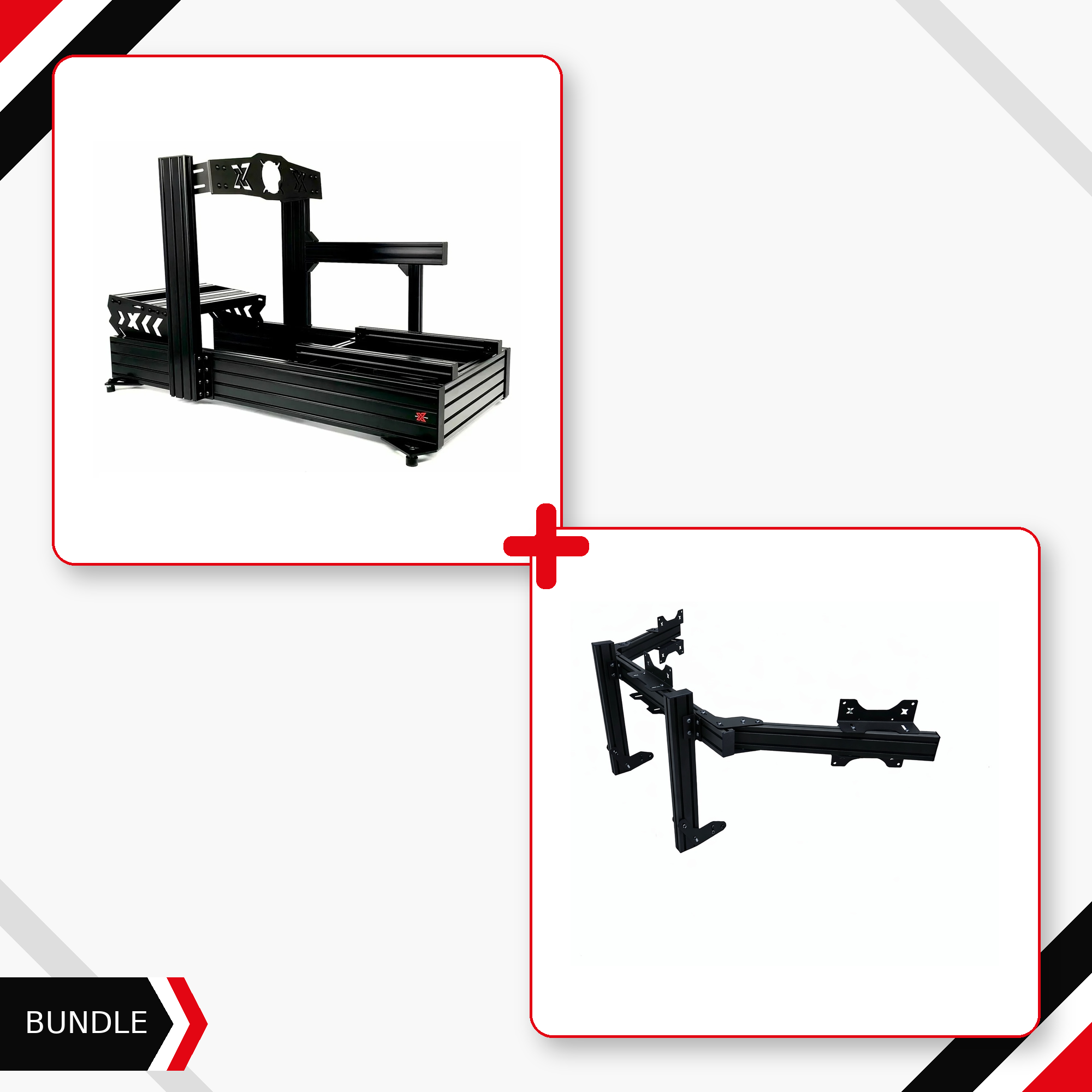 SimXPro XT160 cockpit and integrated heavy triple monitor mount bundle