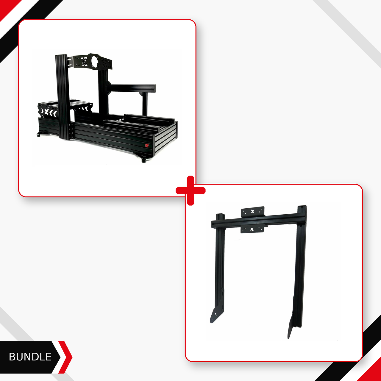 SimXPro XT160 cockpit and black integrated single monitor mount bundle
