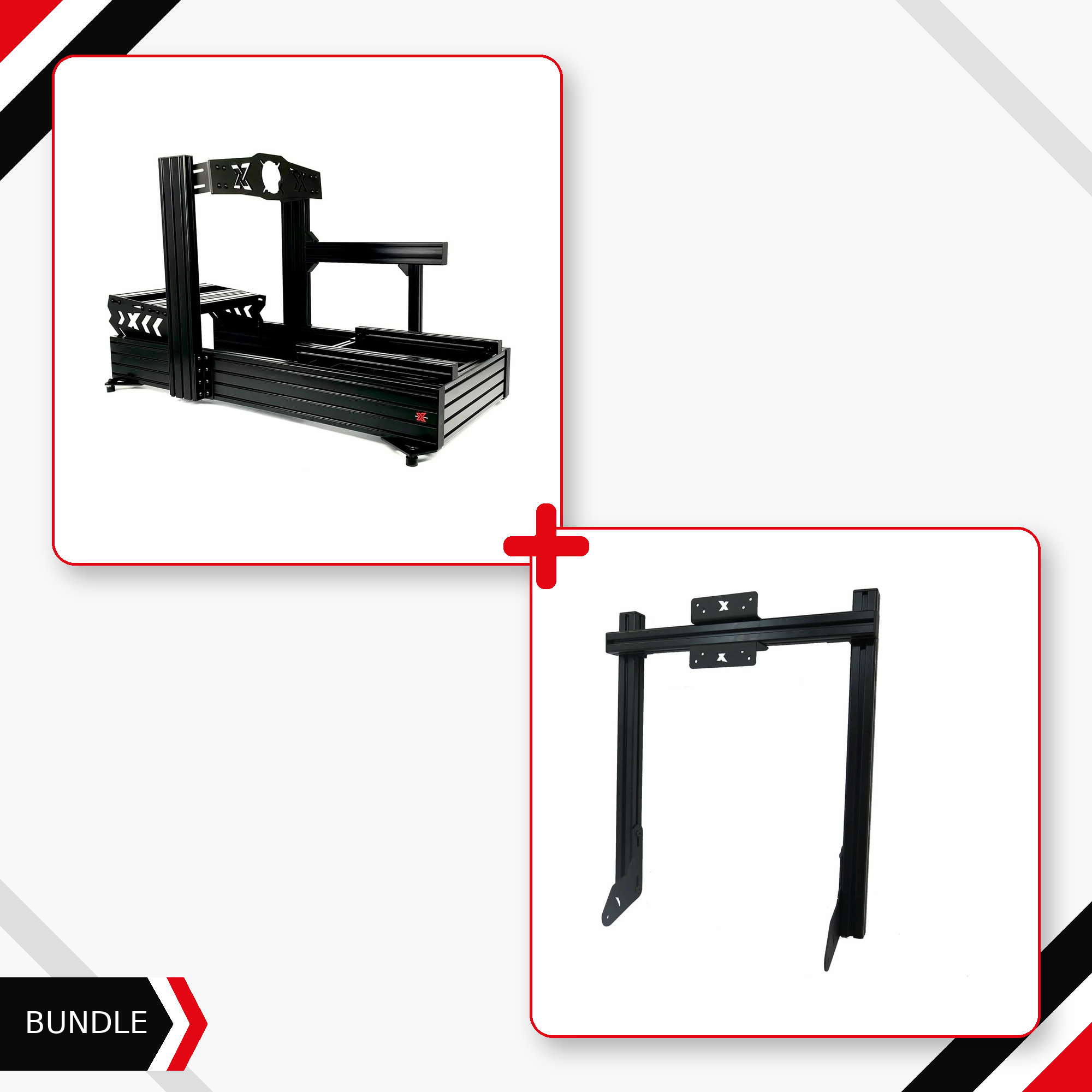 SimXPro XT160 cockpit and black integrated single monitor mount bundle